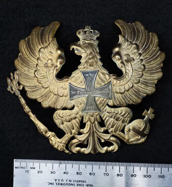 Prussian Gilt Officers Reserve Plate with Landwehr Cross Visuel 1 principal